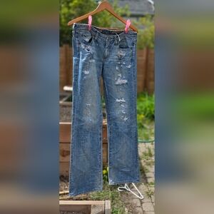 Adriana Goldschmeid  Women's Distressed Slim Straight Leg Jeans, Waist 31